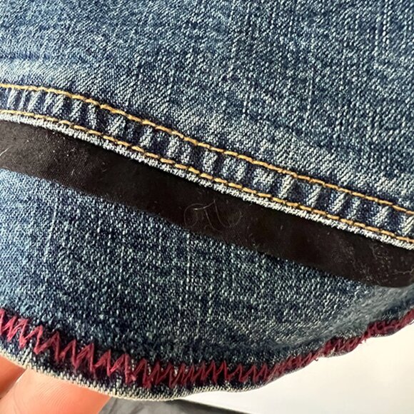 "Vintage" Anthropologie Louie Western Denim Maxi Skirt  Pockets - 90's - Size 10 - Picture 7 of 9